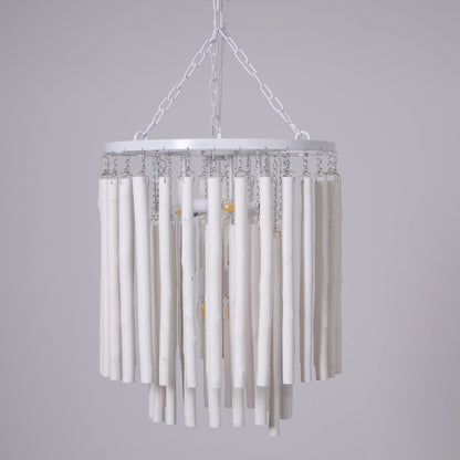 Layerwood Black White Multi-Light Chandelier
