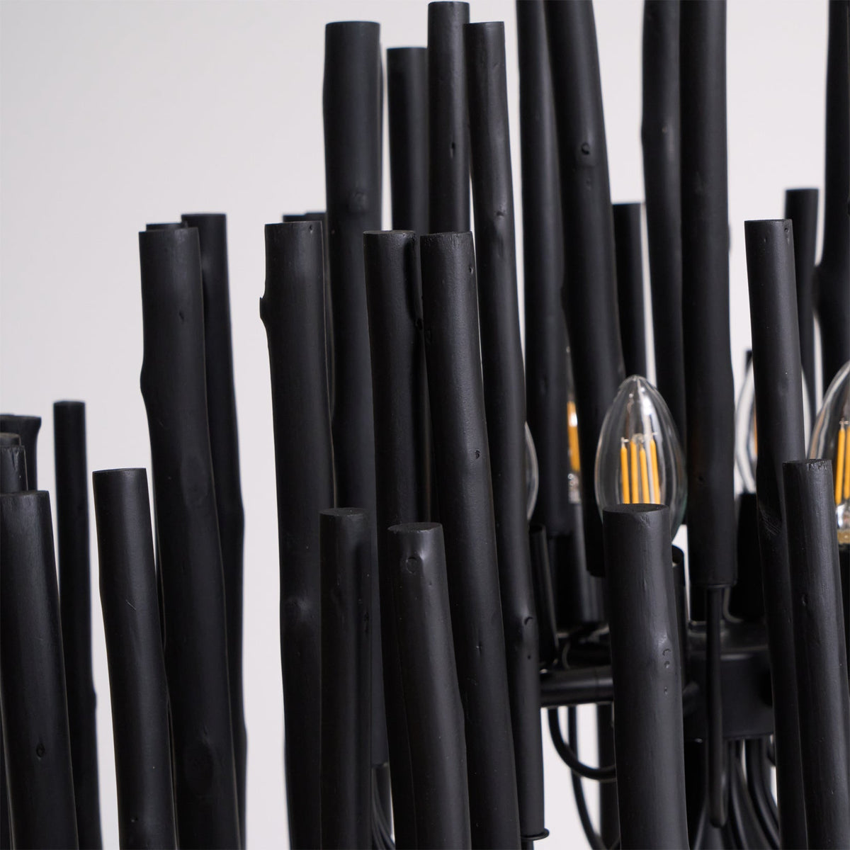 Layerwood Black White Multi-Light Chandelier