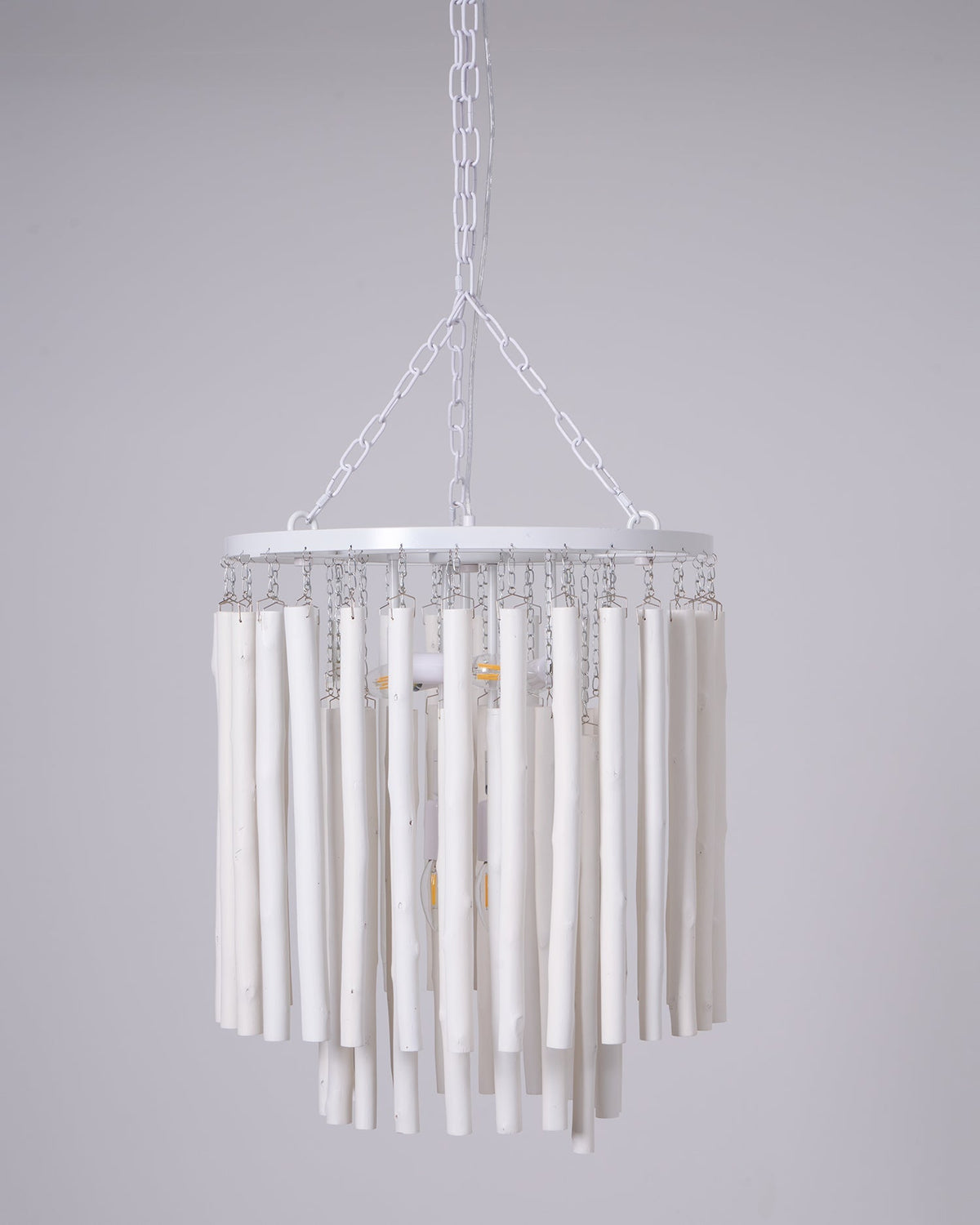 Layerwood Black White Multi-Light Chandelier