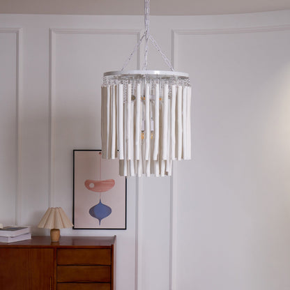 Layerwood Black White Multi-Light Chandelier