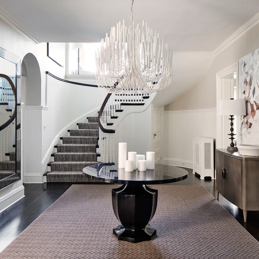 Layerwood Black White Multi-Light Chandelier
