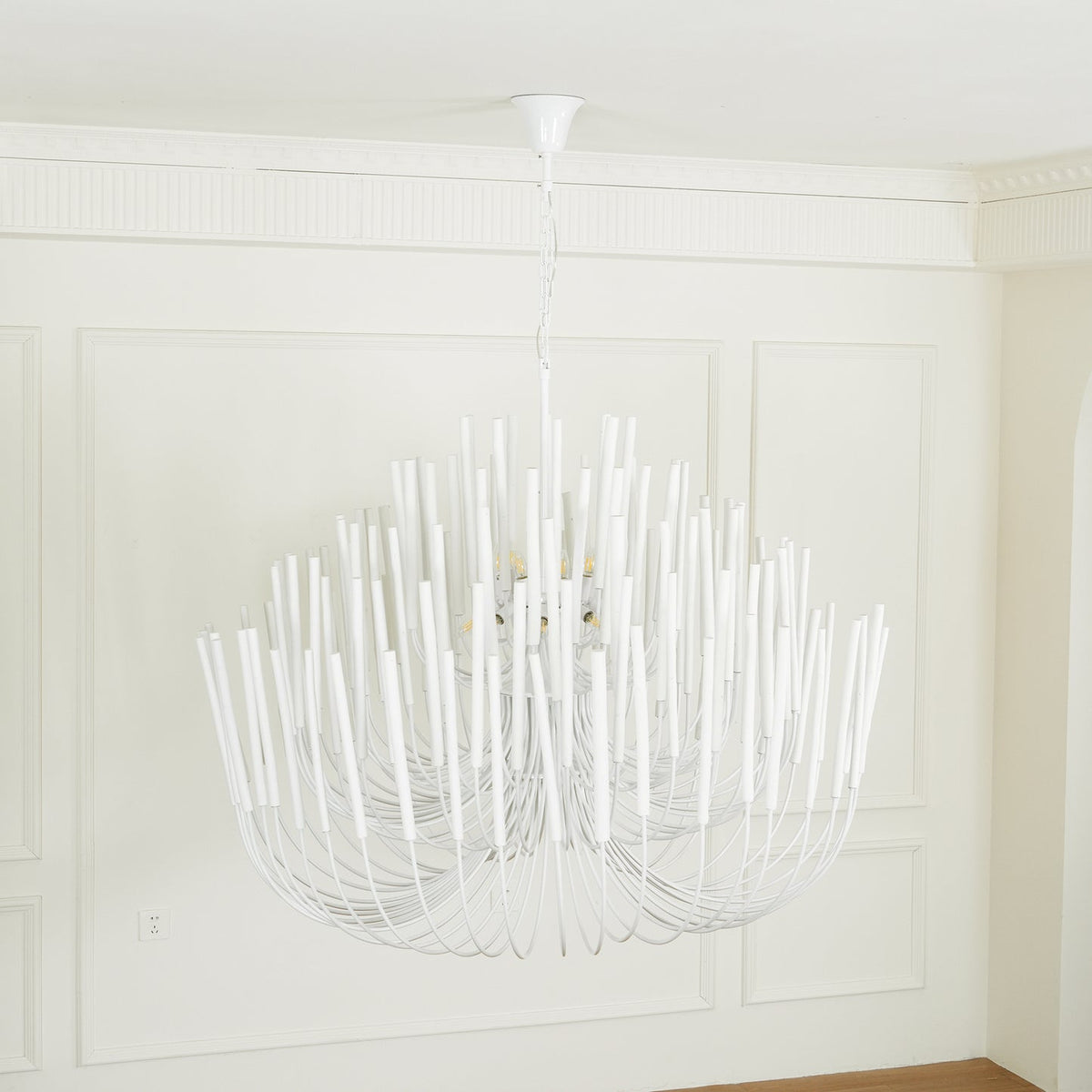 Layerwood Black White Multi-Light Chandelier