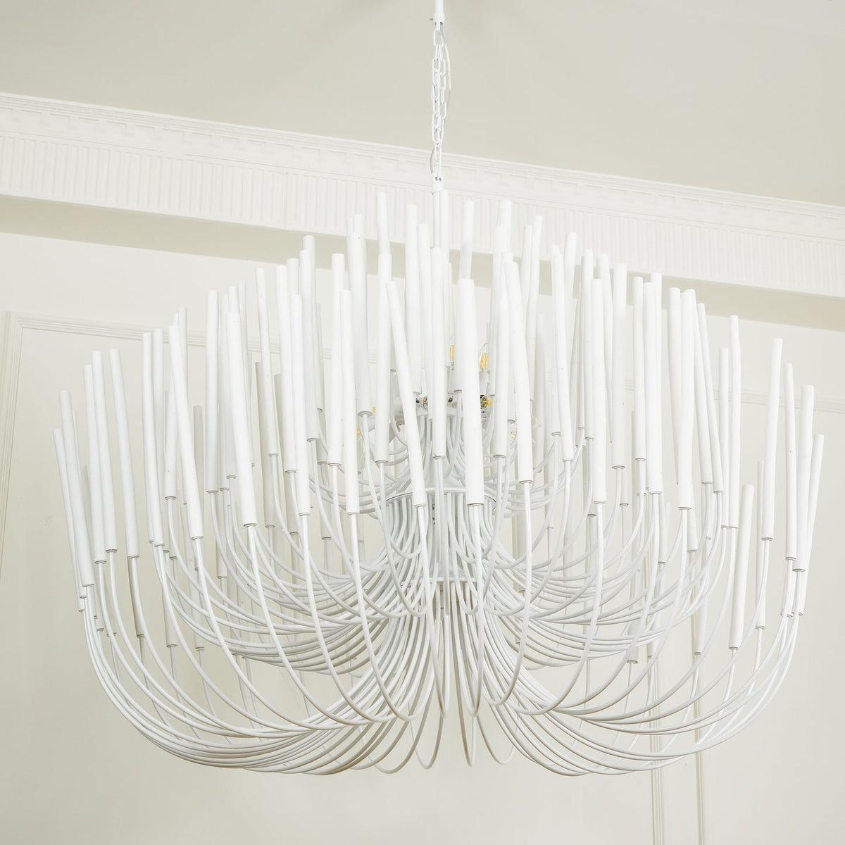 Layerwood Black White Multi-Light Chandelier