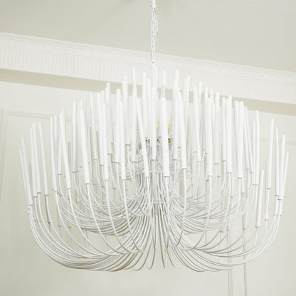 Layerwood Black White Multi-Light Chandelier