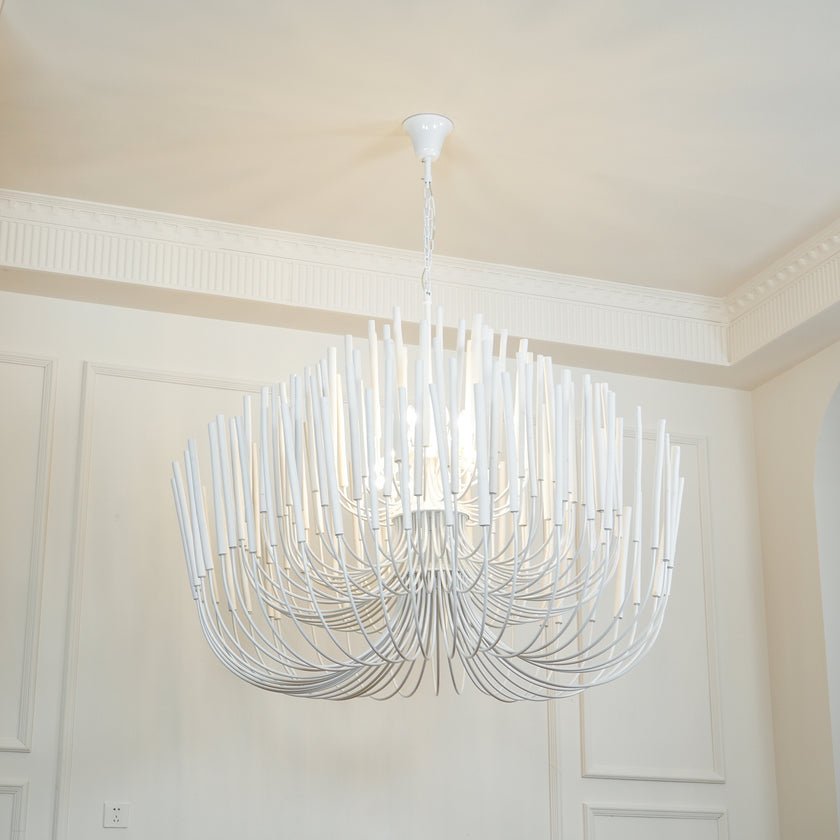 Layerwood Black White Multi-Light Chandelier