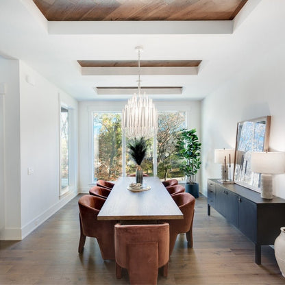 Layerwood Black White Multi-Light Chandelier