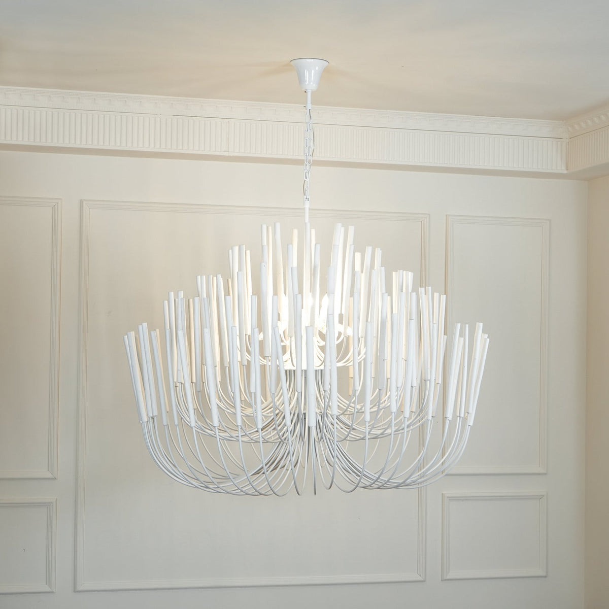 Layerwood Black White Multi-Light Chandelier