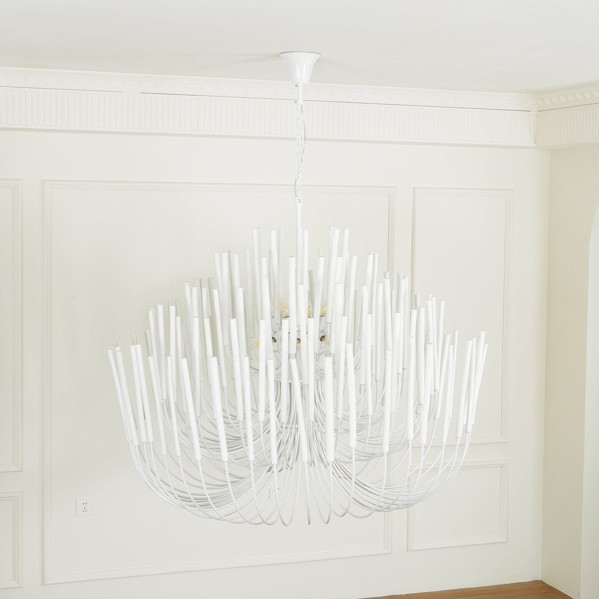 Layerwood Black White Multi-Light Chandelier