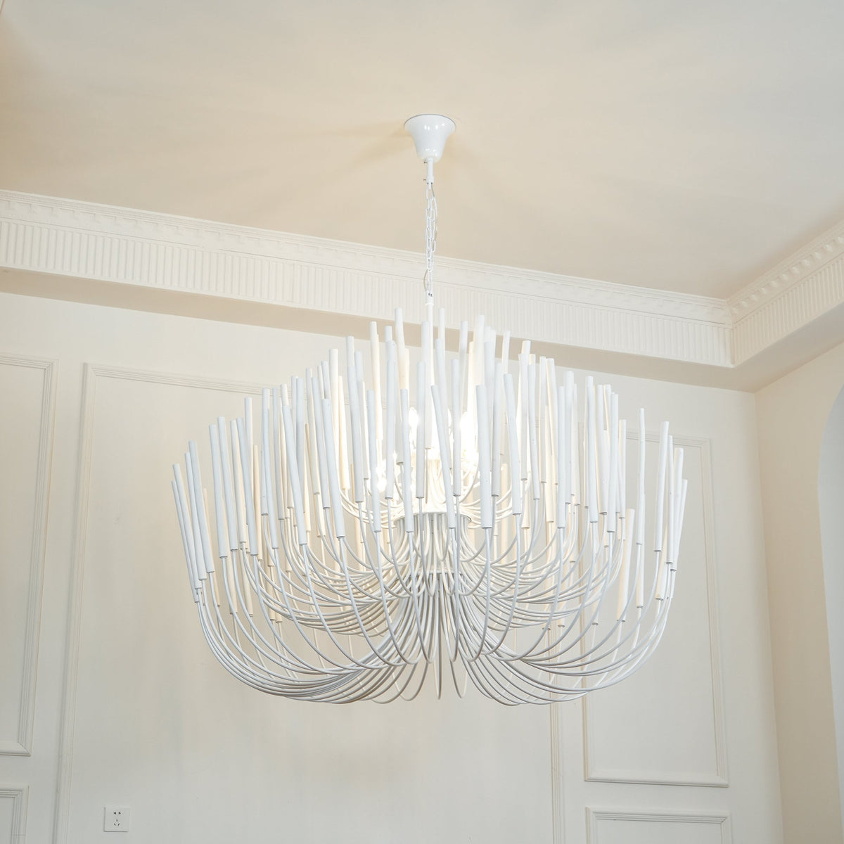 Layerwood Black White Multi-Light Chandelier