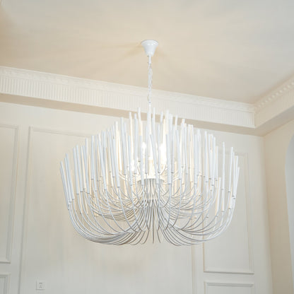 Layerwood Black White Multi-Light Chandelier