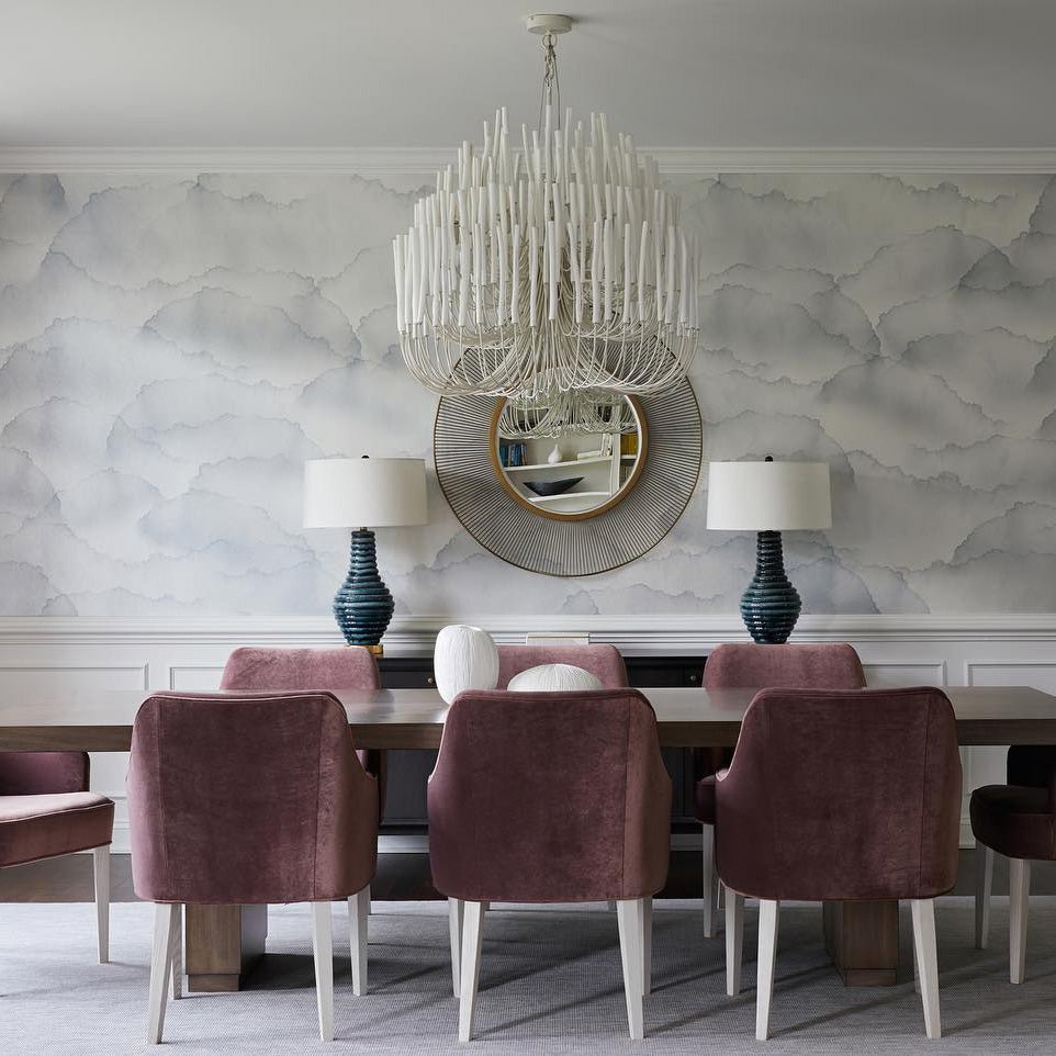 Layerwood Black White Multi-Light Chandelier
