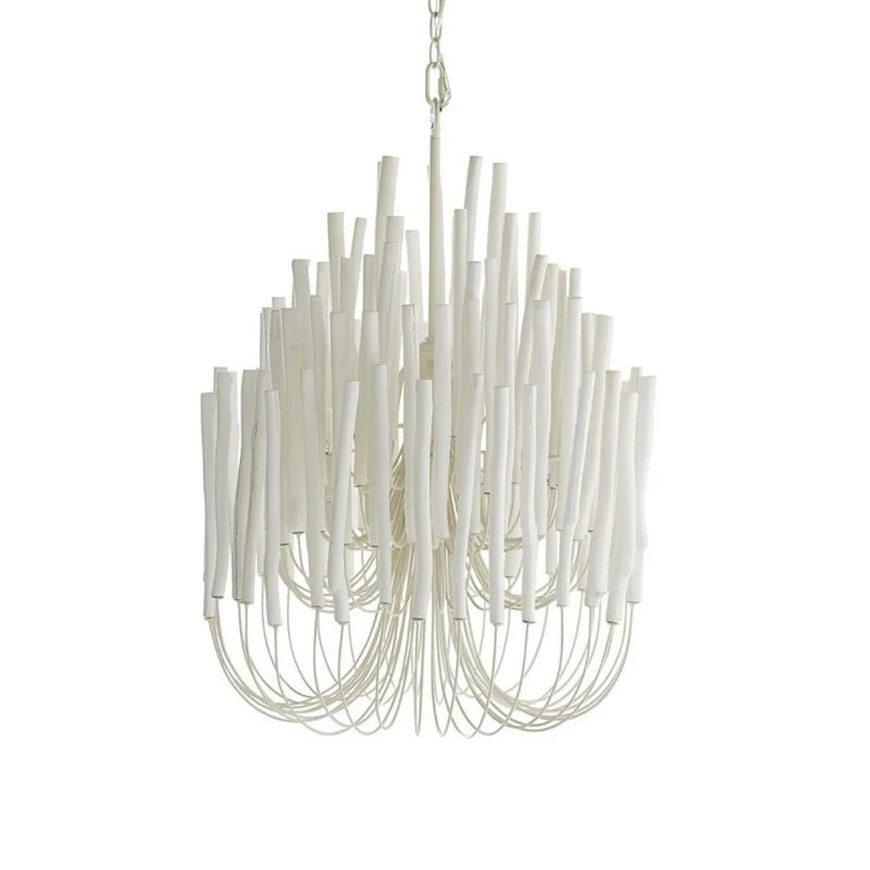 Layerwood Black White Multi-Light Chandelier