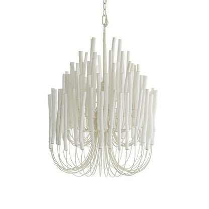 Layerwood Black White Multi-Light Chandelier