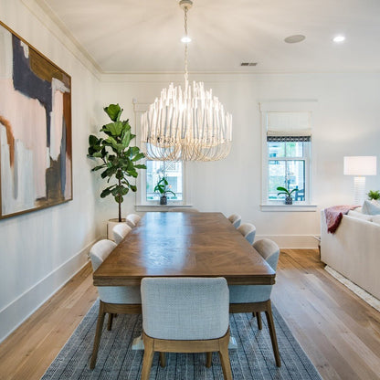 Layerwood Black White Multi-Light Chandelier
