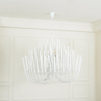 Layerwood Black White Multi-Light Chandelier
