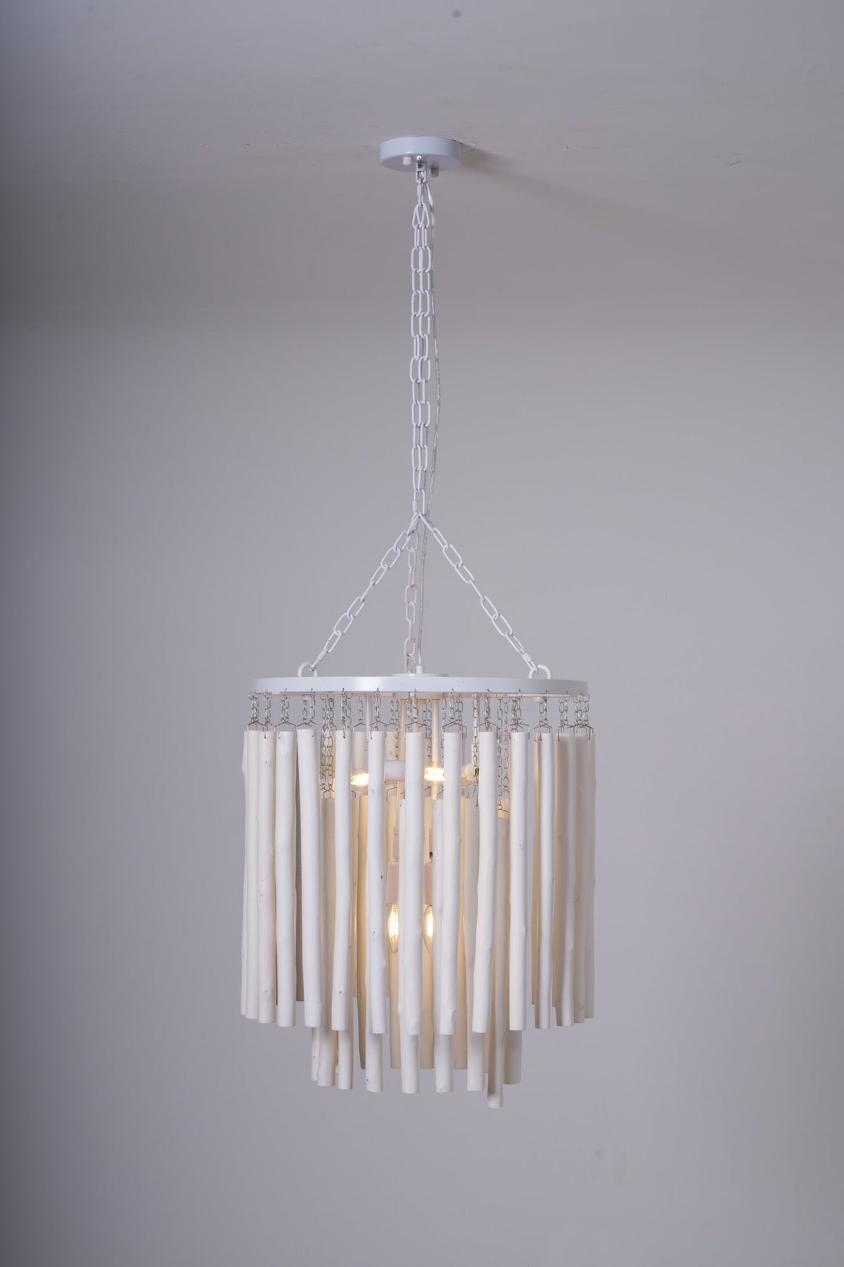 Layerwood Black White Multi-Light Chandelier