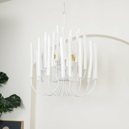 Layerwood Black White Multi-Light Chandelier