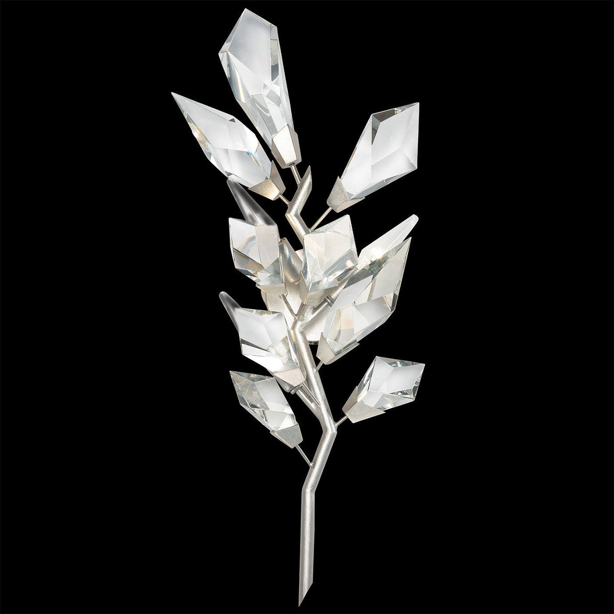 Leftward Facet Leaf Silver Gold Wall Sconce
