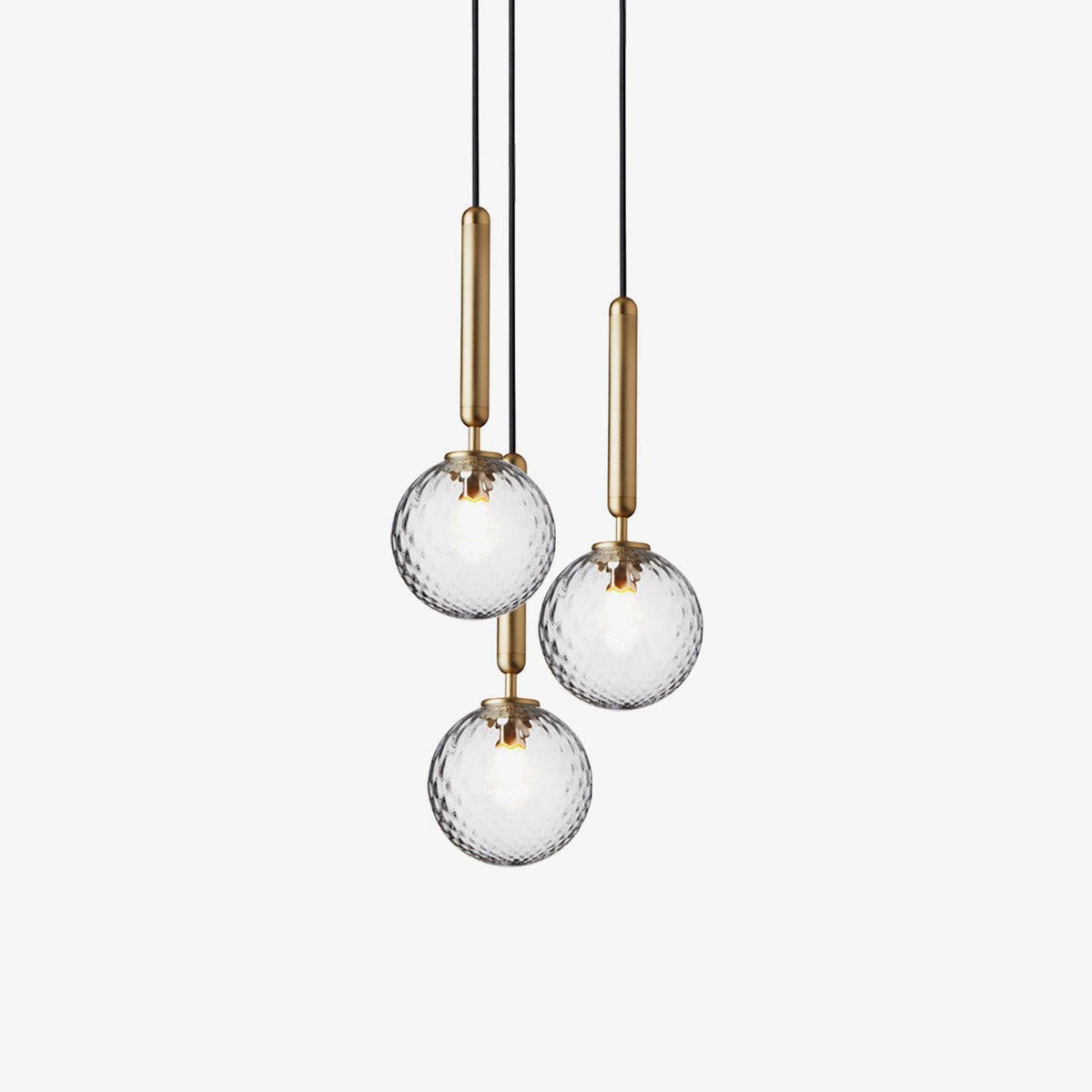 Lentura Brass Glass Multi-Light Pendant