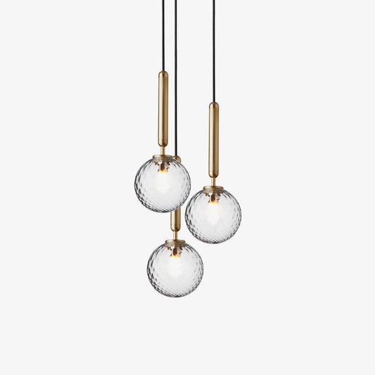 Lentura Brass Glass Multi-Light Pendant