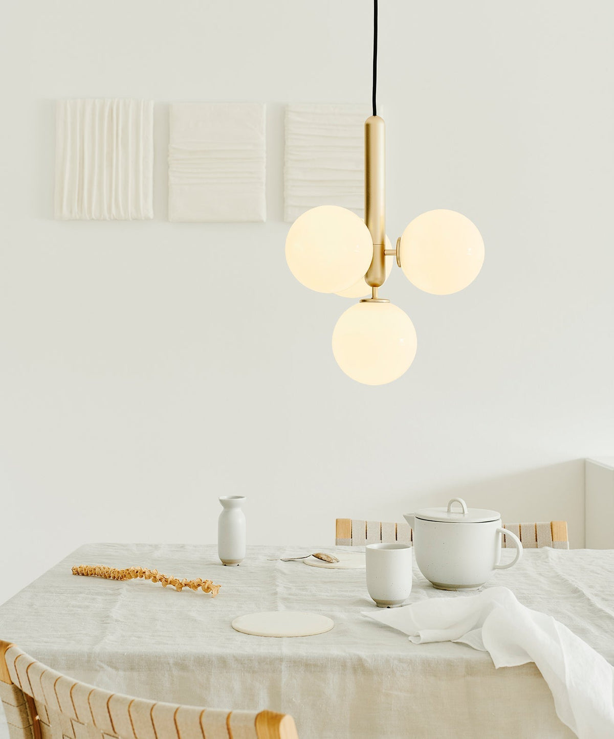 Lentura Brass Glass Multi-Light Pendant