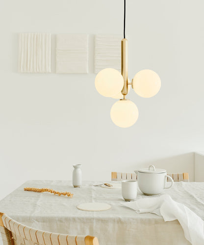 Lentura Brass Glass Multi-Light Pendant