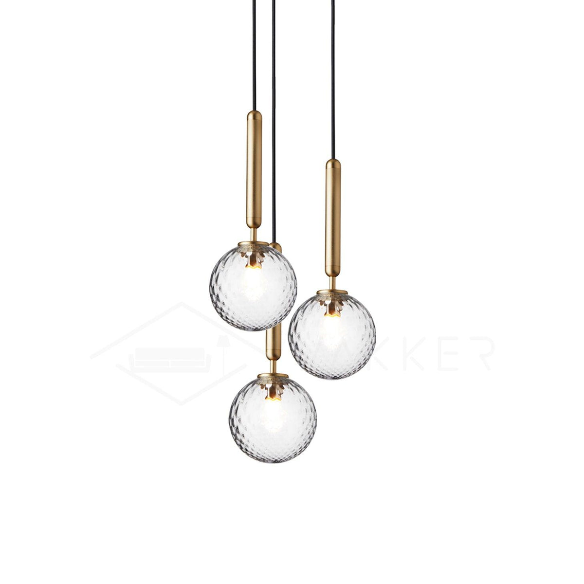 Lentura Brass Glass Multi-Light Pendant