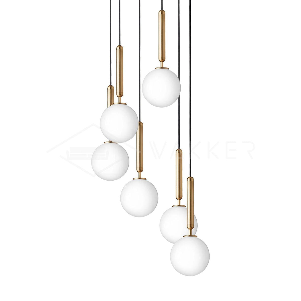 Lentura Brass Glass Multi-Light Pendant