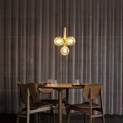 Lentura Brass Glass Multi-Light Pendant
