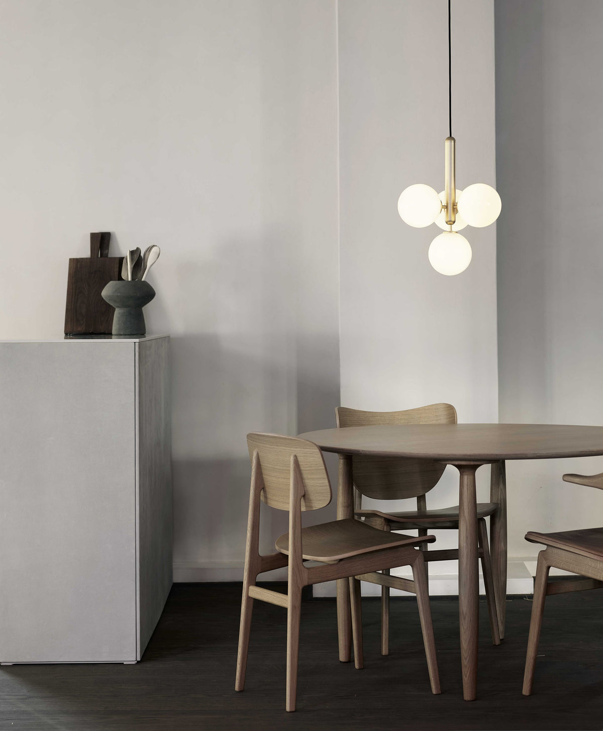 Lentura Brass Glass Multi-Light Pendant