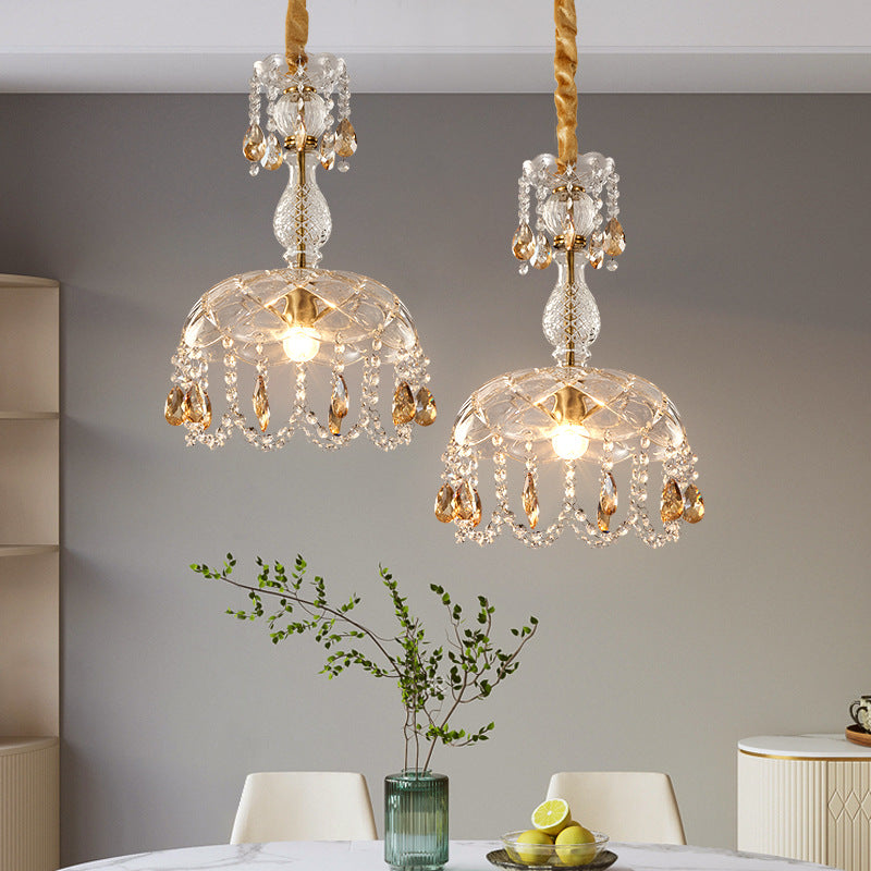Light Luxury Crystal Glass Pendant Light / 2618 Small Size White Light