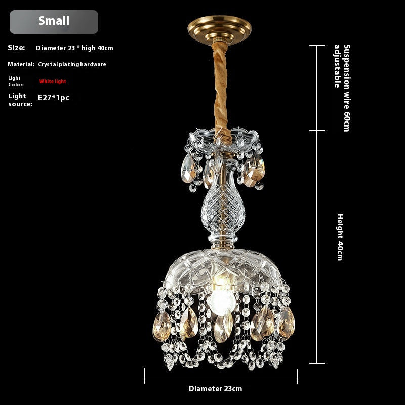 Light Luxury Crystal Glass Pendant Light / 2618 Large White Light