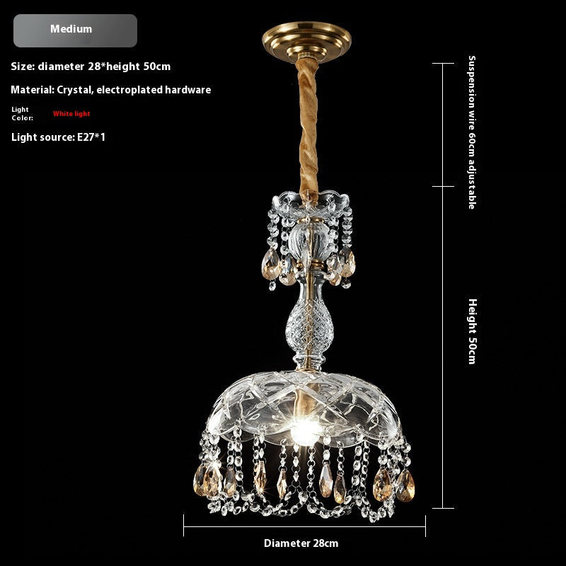 Light Luxury Crystal Glass Pendant Light / 2618 Small Size Warm Light