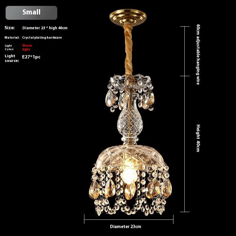 Light Luxury Crystal Glass Pendant Light / 2618 Large Warm Light