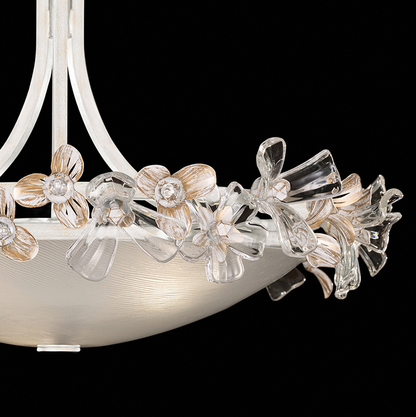 Lily Jewel White Gold Crystal Flush Mount