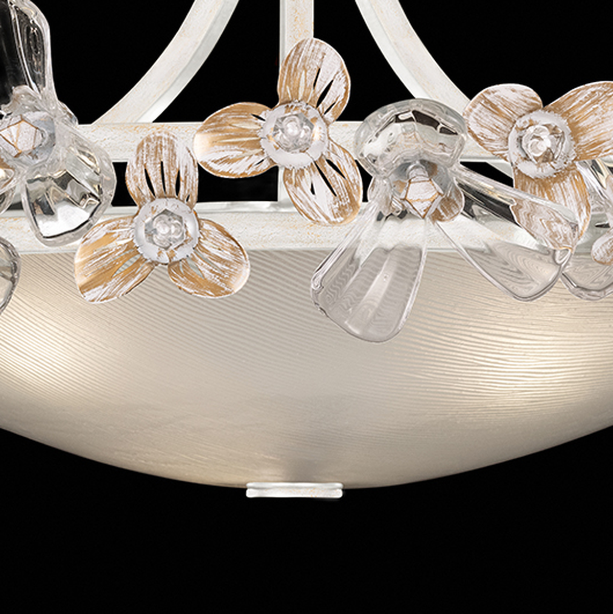 Lily Jewel White Gold Crystal Flush Mount