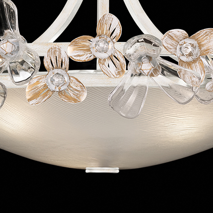 Lily Jewel White Gold Crystal Flush Mount