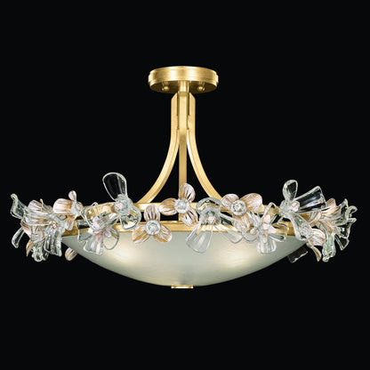 Lily Jewel White Gold Crystal Flush Mount