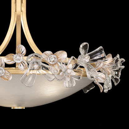Lily Jewel White Gold Crystal Flush Mount