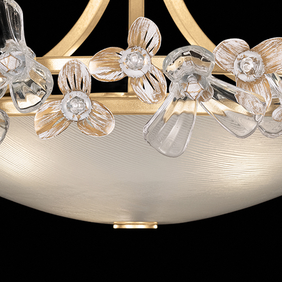 Lily Jewel White Gold Crystal Flush Mount