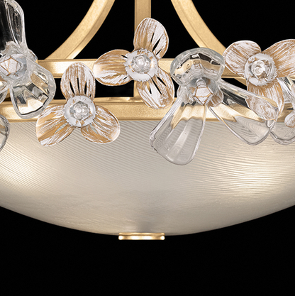 Lily Jewel White Gold Crystal Flush Mount