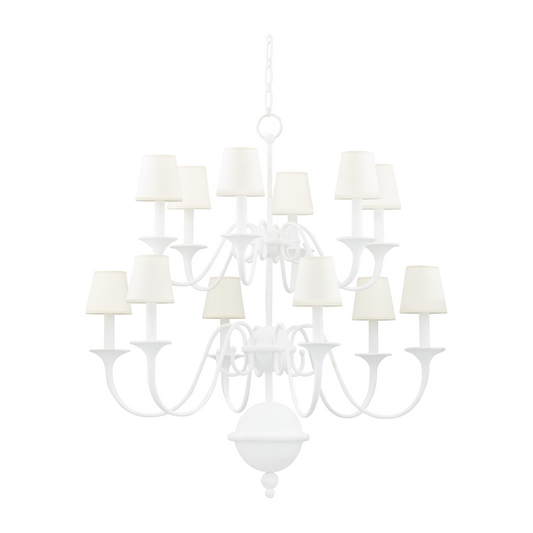 Linen Candelabra White Plaster Chandelier