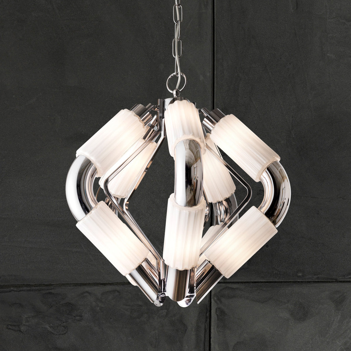 LumaTube Chrome Glass Pendant