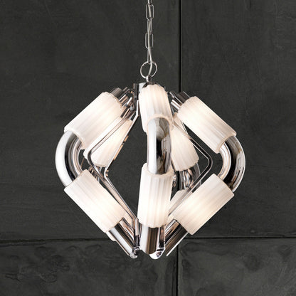LumaTube Chrome Glass Pendant