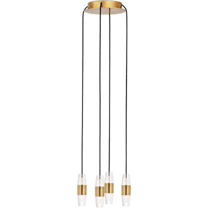 Luminara Crystal Brass Cluster Chandelier