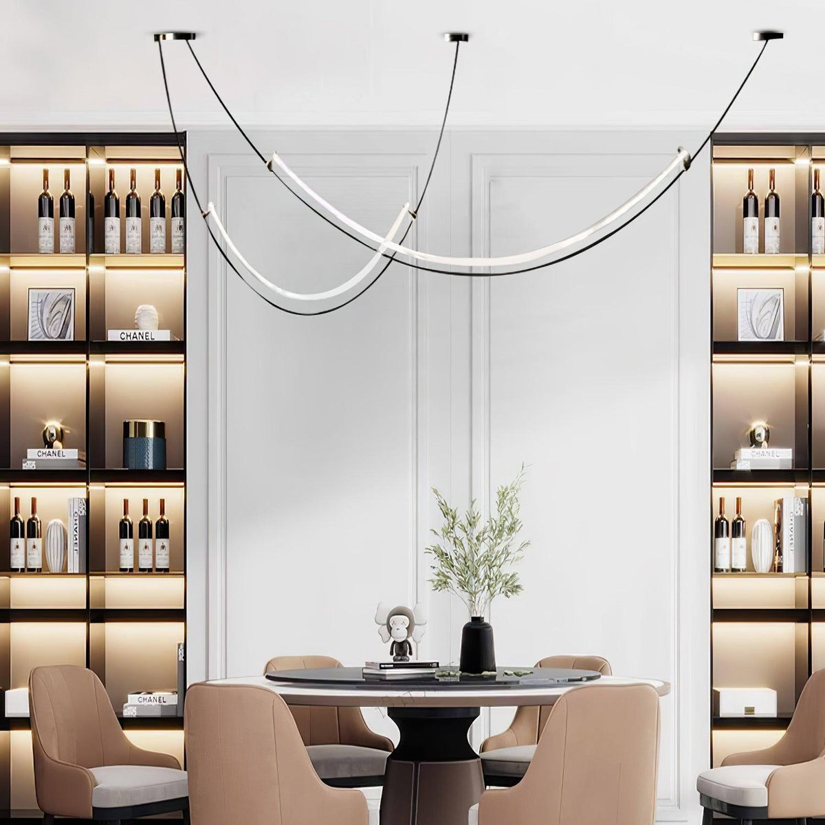 Luminous Circuit Gold Black LED Pendant