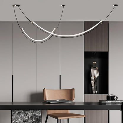 Luminous Circuit Gold Black LED Pendant