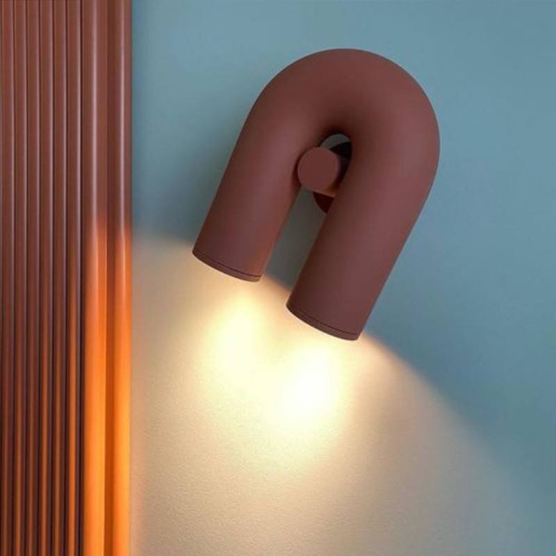 Macaron U-Shaped Modern Wall Light / Three Colors / Gray