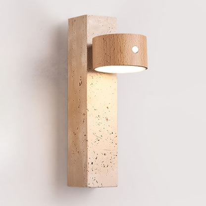 Magnetree Walnut Travertine Rechargeable Wall Light