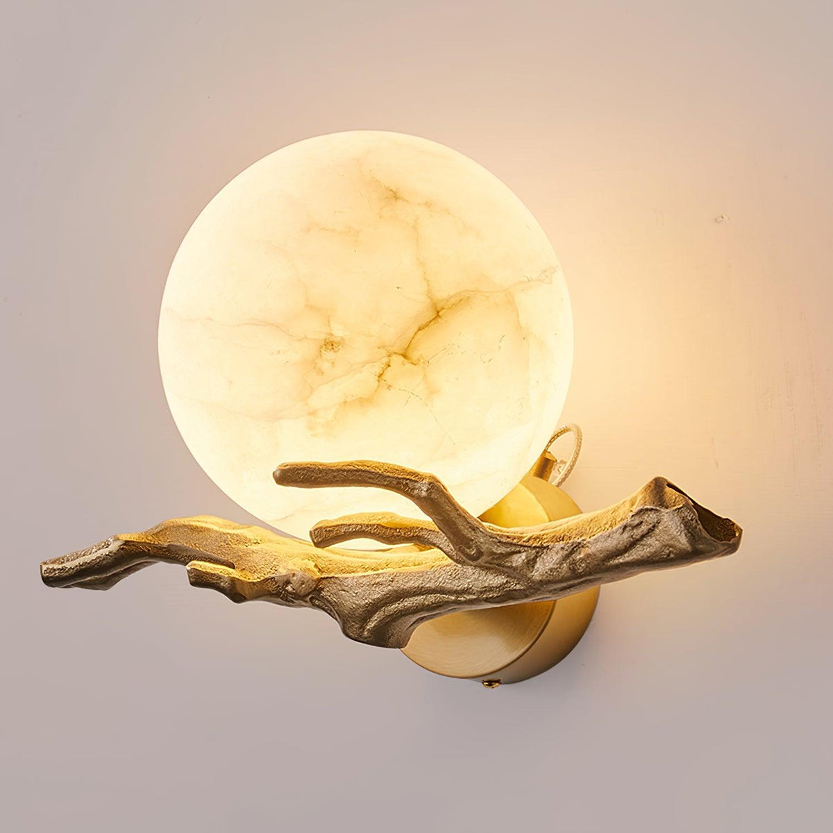 Retro Twigs Wall Lamp ∅ 11.8″ x H 7.8″ / Dia 30cm x H 20cm / Brass & White Wall lamp